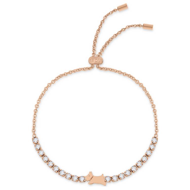 Radley rose gold watch and bracelet set with blue leather strap - British product