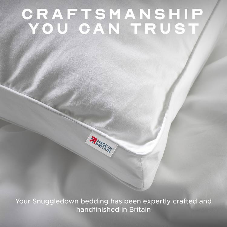 Snuggledown Hotel Back Sleeper Pillow medium soft 1 pack, imported from the UK