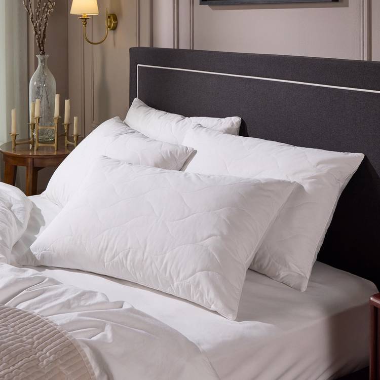 Snuggledown hotel luxury cotton quilted pillow 4 pack, imported from the UK