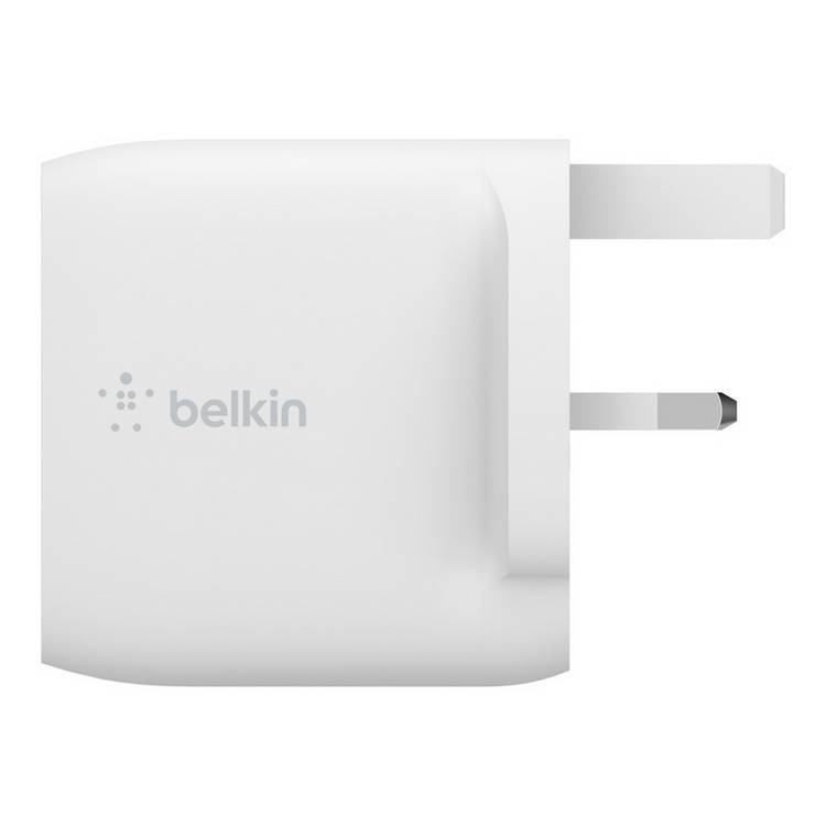 Belkin 24W dual USB-A wall charger white, imported from the UK