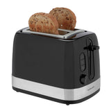 Cookworks illuminated 2 slice toaster black plastic, imported from the UK