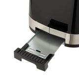 Cookworks illuminated 2 slice toaster black plastic, imported from the UK