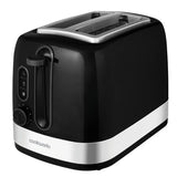 Cookworks illuminated 2 slice toaster black plastic, imported from the UK