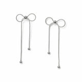 Freedom silver-tone bow drop earrings (British brand)