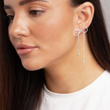 Freedom silver-tone bow drop earrings (British brand)