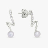 Revere sterling silver faux pearl drop earrings (British brand)