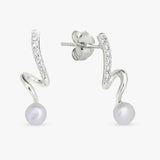 Revere sterling silver faux pearl drop earrings (British brand)