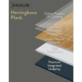 Kraus Weaveley Light Oak herringbone LVT floor tile 2.34m2 (British brand)