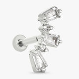 Argos Revere Sterling Silver Tapered Baguette Cubic Zirconia Flatback Earring- Buy online at McGrocer