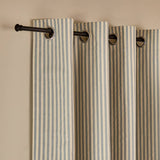 Habitat stripe blackout eyelet curtains rustic blue 117x137cm, imported from the UK
