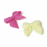 Flitzy pink and yellow bow hair clip set, UK version