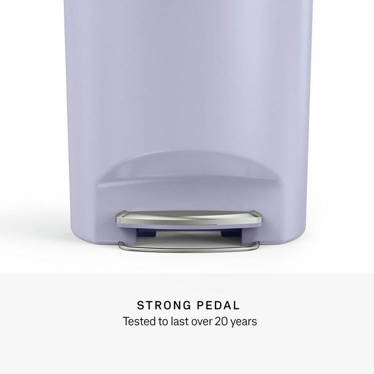Simplehuman 50 litre lilac pedal bin - British product