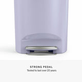 Simplehuman 50 litre lilac pedal bin - British product