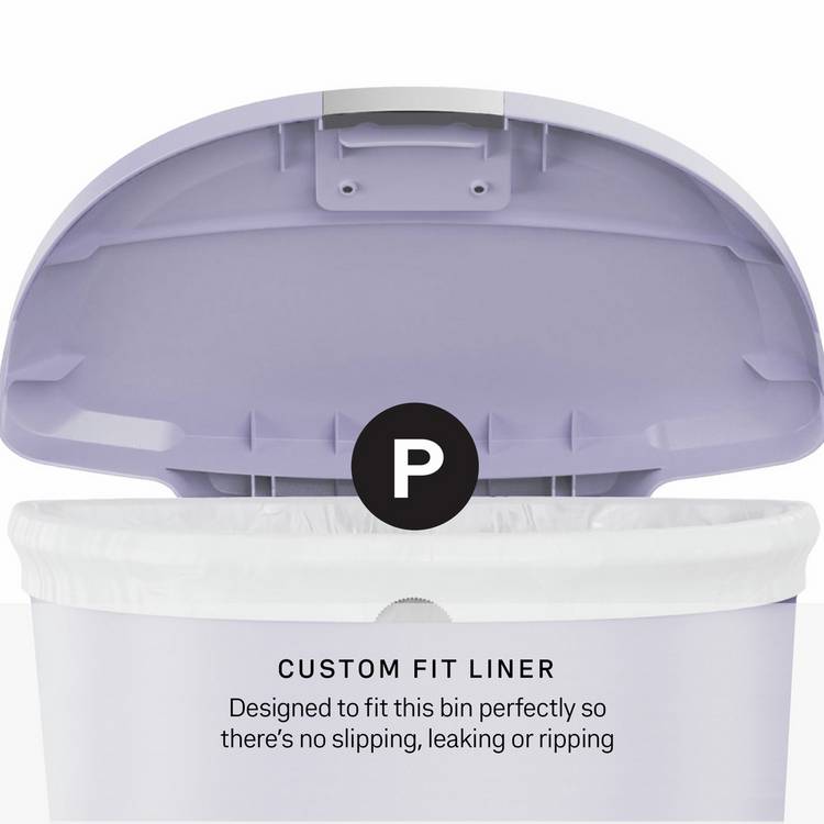 Simplehuman 50 litre lilac pedal bin - British product