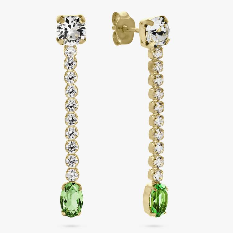 Revere gold plated green drop earrings - British product