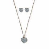 Flitzy kids jewellery set blue heart necklace and earrings, imported from the UK