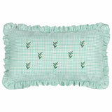 Furn Les Petite Fleurs green gingham cushion 30x50cm (British brand)