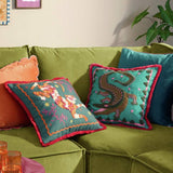 Furn tufted tiger cushion green 45x45cm - British product