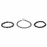 Uncommon Souls bracelet set black bead chain 19cm, UK version