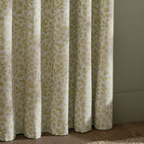 Wylder sage green leaf eyelet curtains 229x137cm, imported from the UK