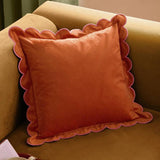 Furn Lil Scallop Velvet Cushion Orange 45x45cm - British product