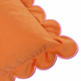 Furn Lil Scallop Velvet Cushion Orange 45x45cm - British product