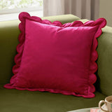 Argos Furn Lil Scallop Velvet Cushion Pink - 45x45cm- Buy online at McGrocer