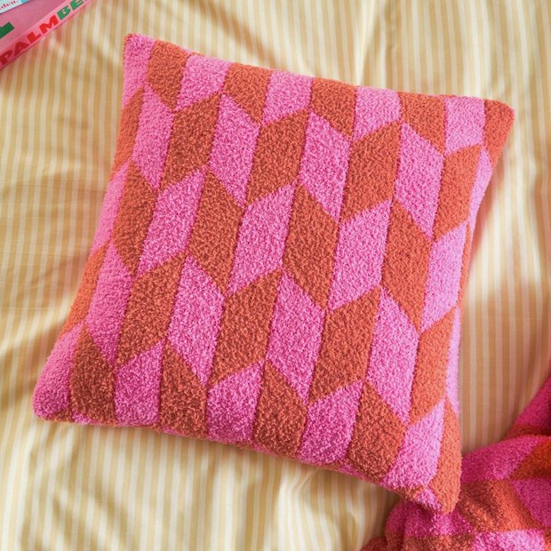 Furn geometric cushion pink 45x45cm (British brand)
