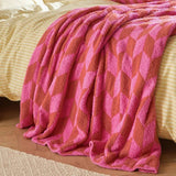 Argos Furn Olsen Geometric Throw Pink Blanket 130 x 180cm- Buy online at McGrocer