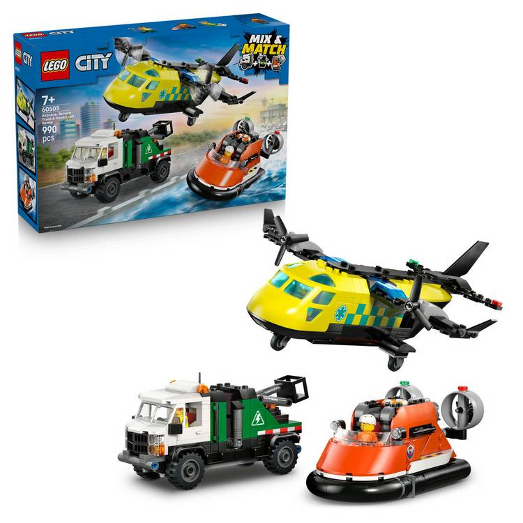 LEGO City Remix airplane truck hovercraft building set (British brand)