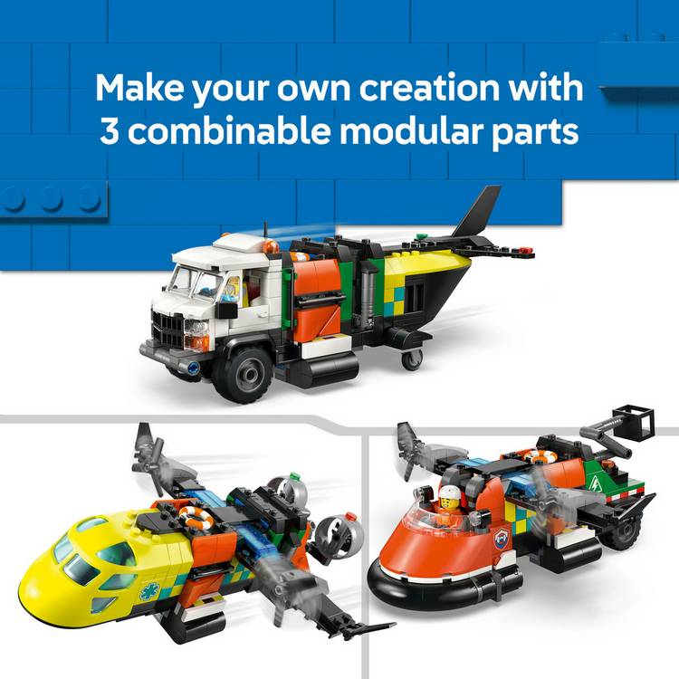 LEGO City Remix airplane truck hovercraft building set (British brand)