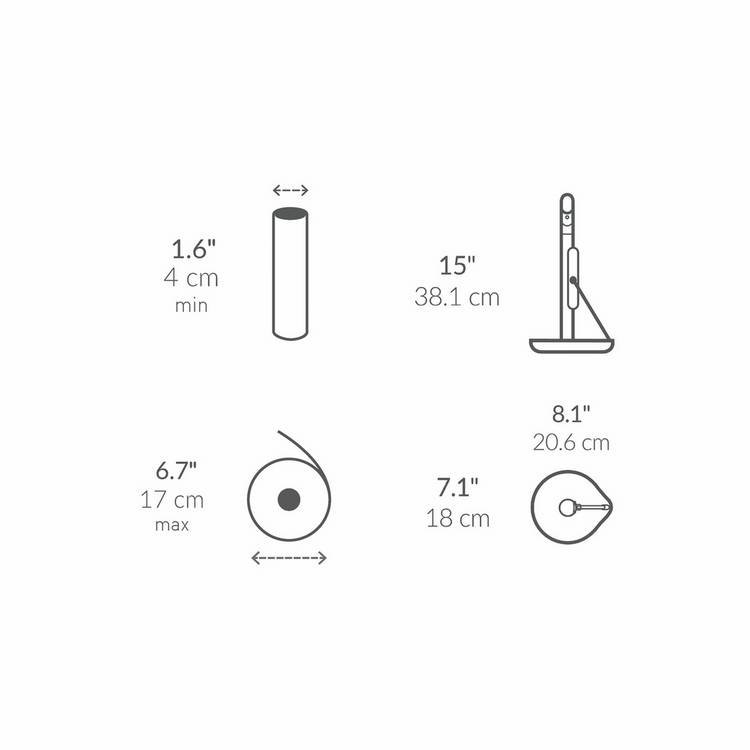 Simplehuman black paper towel holder - British product