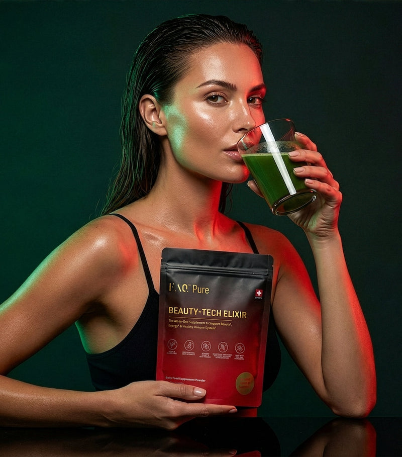 FAQ Pure Beauty-Tech Elixir supplement 432g - British product