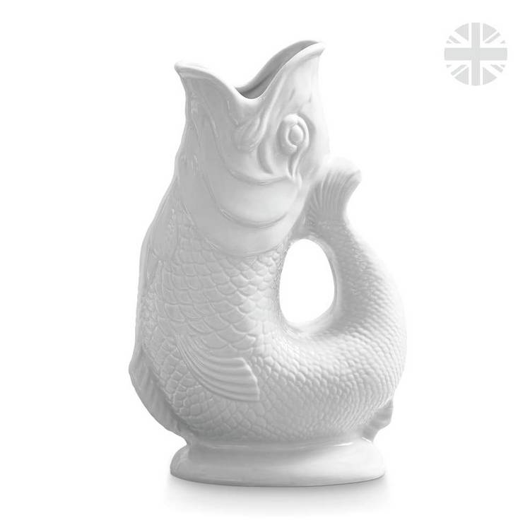 Wade ceramic fish jug white 1.2L - British product