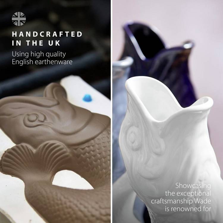 Wade ceramic fish jug white 1.2L - British product