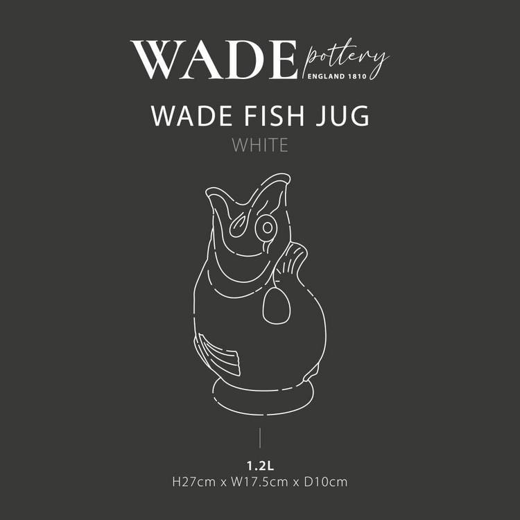 Wade ceramic fish jug white 1.2L - British product