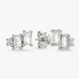 Argos Revere Sterling Silver Baguette Stud Earrings- Buy online at McGrocer