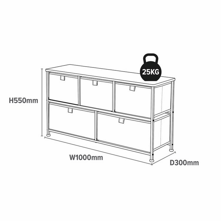Liberty House Toys Arctic 5 drawer storage unit grey (British brand)