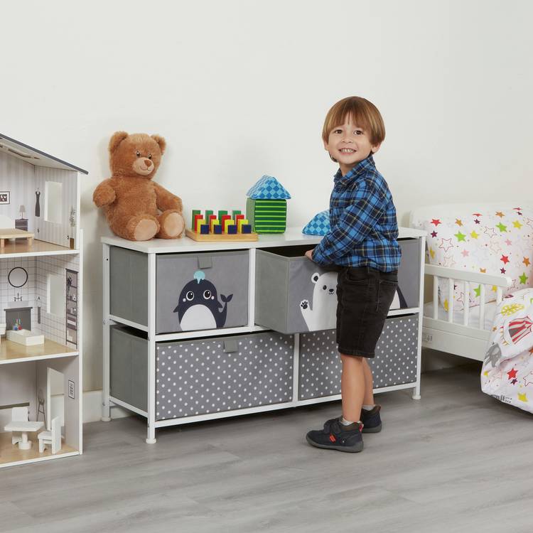 Liberty House Toys Arctic 5 drawer storage unit grey (British brand)