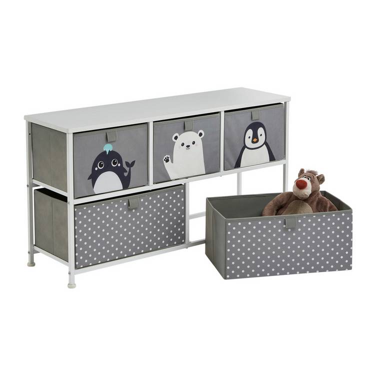 Liberty House Toys Arctic 5 drawer storage unit grey (British brand)