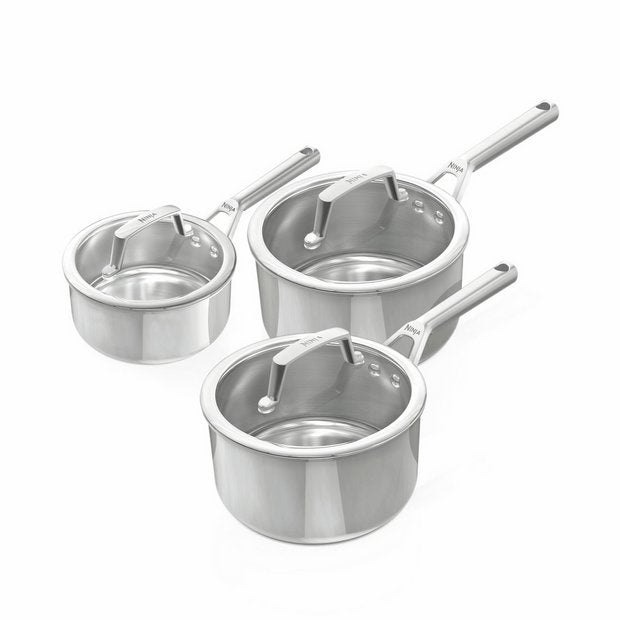 Ninja EverClad 3-piece stainless steel pan set, imported from the UK