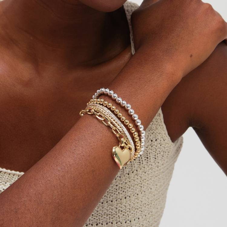 Lipsy heart bracelets pack of 4, UK version