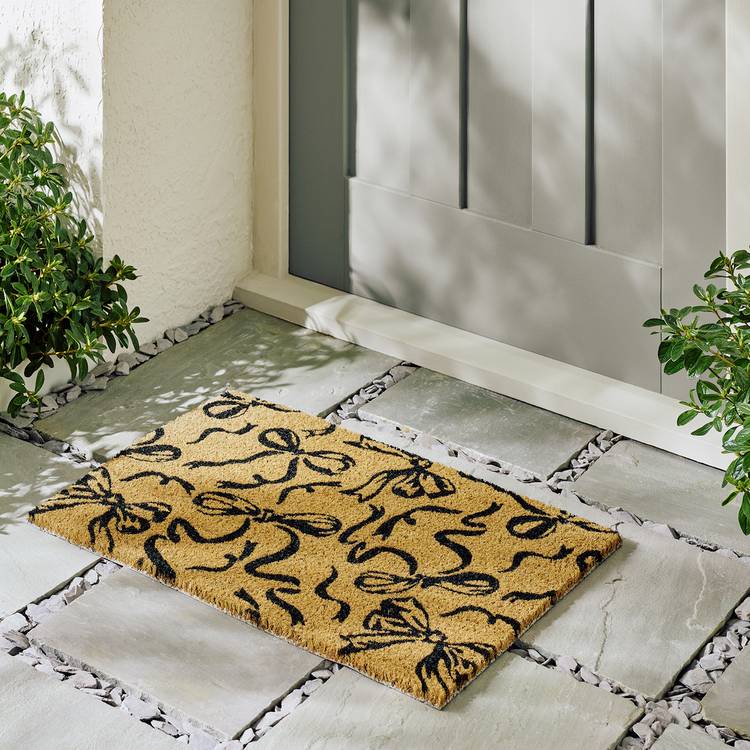 Argos Home black bow coir doormat 40x60cm - British product