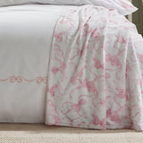 Catherine Lansfield bow throw white pink 240x200cm (British brand)