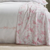 Catherine Lansfield bow throw white pink 240x200cm (British brand)