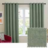 Argos Furn Soft Chenille Blackout Eyelet Curtains Green 117x137cm- Buy online at McGrocer