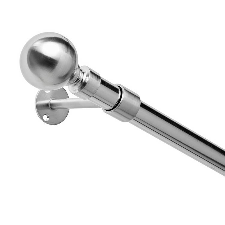 Argos Home stainless steel bay curtain pole 400cm (British brand)