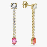 Revere gold plated sterling silver pink drop earrings (British brand)