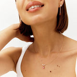 Revere gold plated sterling silver pink drop earrings (British brand)