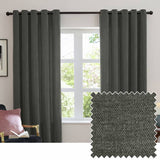 Argos Furn Soft Chenille Blackout Eyelet Curtains - Charcoal - 117x137cm- Buy online at McGrocer